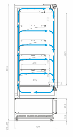 Горка холодильная Carboma FC20-07 VM 0,6-1 0030 LIGHT фронт X0 9006-9005 (версия 2.0)