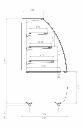 Витрина нейтральная Carboma K70 N 0,9-1 LIGHT 9005-0109 (версия 2.0)
