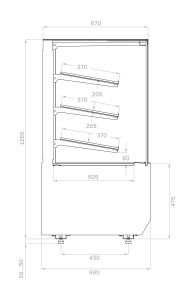 Витрина хлебная Carboma KC70 N 1,3-1 LIGHT Bread 9005-0109 (версия 2.0)