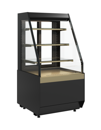 Витрина кондитерская Carboma KC70 VM 0,6-2 STANDARD 9005-0109 (открытая, скошенная боковина, версия 2.0)