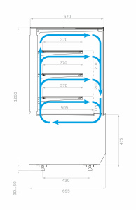 Витрина кондитерская Carboma KC70 VV 1,3-1 STANDARD 9005 (версия 2.0)