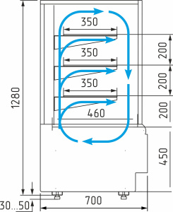 Витрина кондитерская Carboma KC70 VV 1,3-1 STANDARD 0102-0109 (ВХСв-1,3д Cube Люкс)