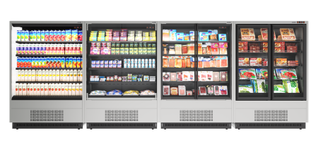 Горка холодильная Carboma FC20-07 VM 1,3-1 LIGHT фронт X0 9006-9005 (версия 2.0)